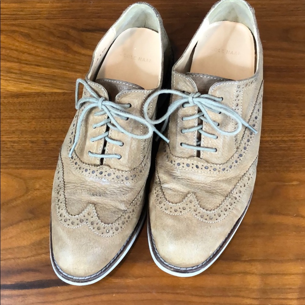 Cole Haan Tan Wingtip Shoes